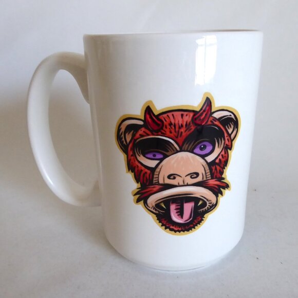 NEW DEVIL SATAN DEMON EVIL MONKEY CHET PHILLIPS CERAMIC COFFEE MUG - Picture 1 of 7